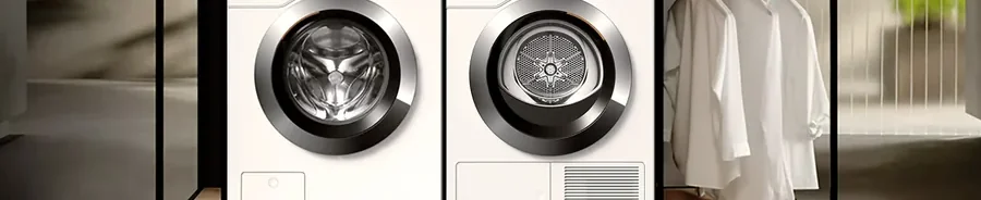 Front-load washer and dryer side by side