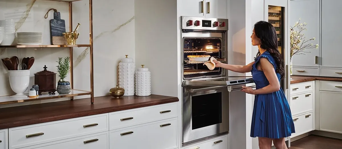 Homeowner at a Wolf wall oven stack